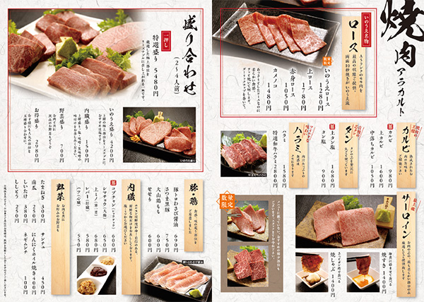 焼肉屋メニュー